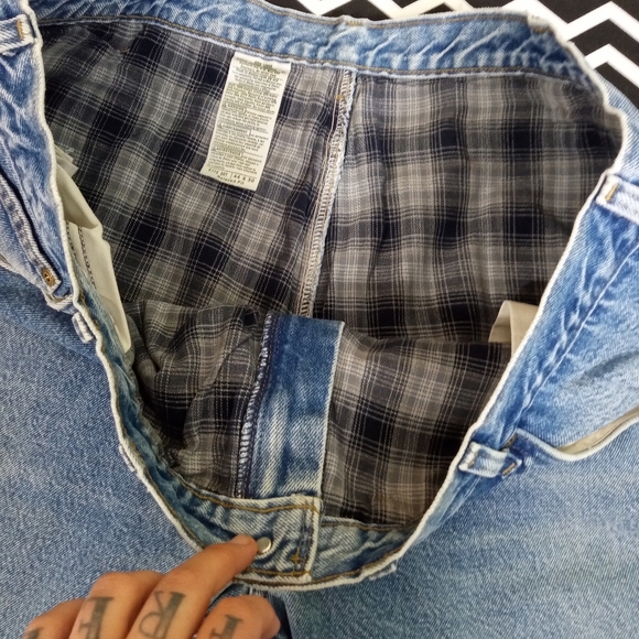 Vintage CARHARTT flannel lined jeans denim pants men's regular size 44 x 30 - b5 - Picture 6 of 8